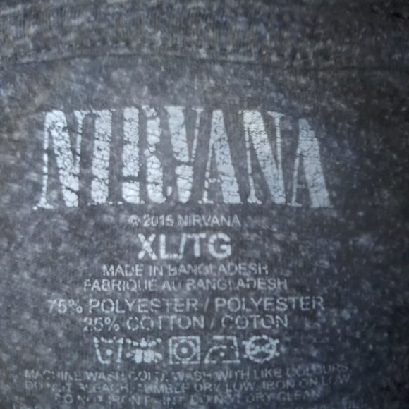 Nirvana spell out happy face grey flecks Tee size XL - Picture 5 of 6
